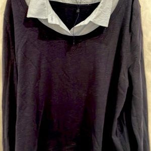 unused blouse pullover XL NAVY BLUE